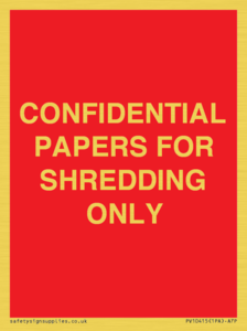 CONFIDENTIAL PAPERS FOR SHREDDING ONLY